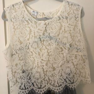 Jenny Yoo Lace Shell - BHLDN - size XL - Ivory